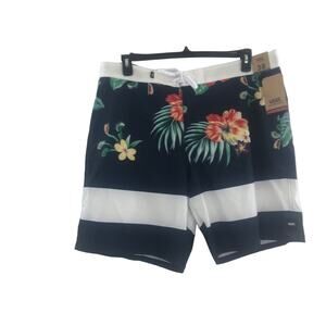 Mens Black White Floral Venus Fly Trap Vans board shorts Size 38 New